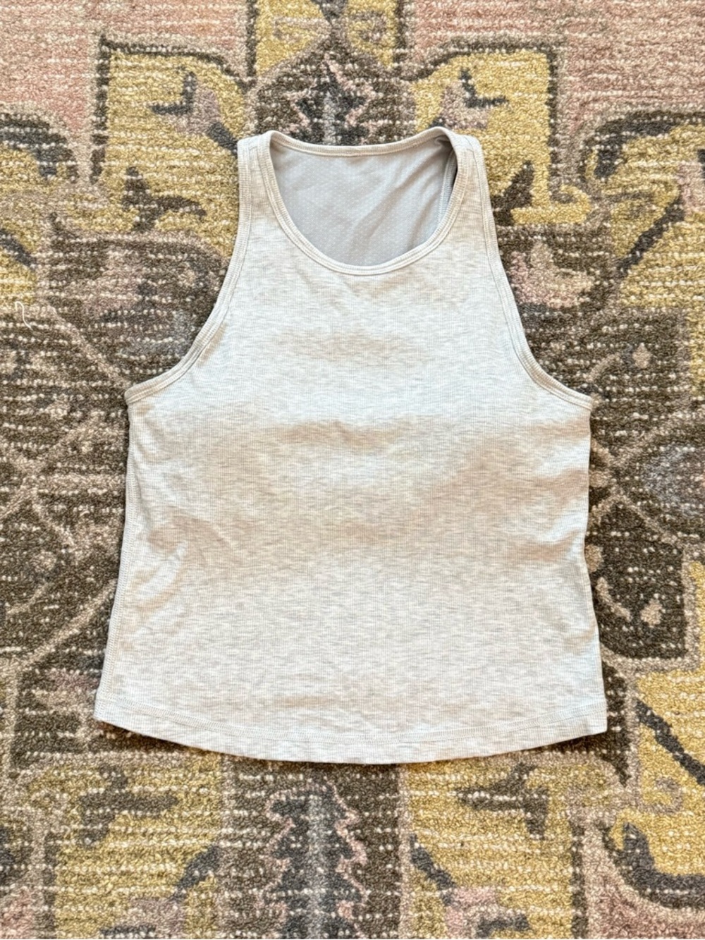 Vuori Black Ribbed Pose Plyo Tank Top Size Small Built in Bra Athleisure Cropped